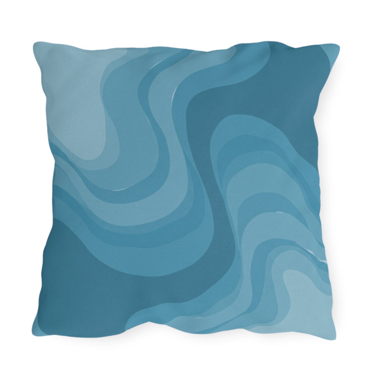 Sky Blue Wavey 20" x 20" Outdoor Pillow