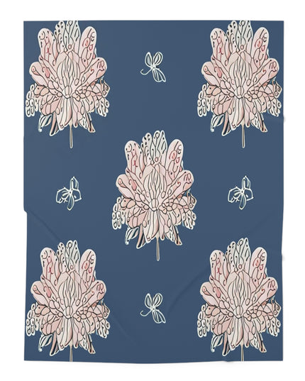 Rose White Floral Butterflies Baby Swaddle 30″×40″ Blanket