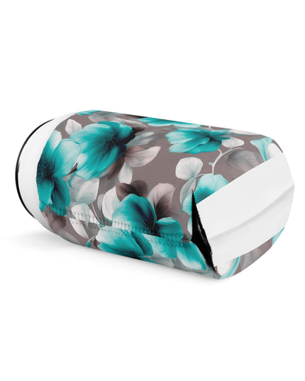 Tif Green Gray Floral Bunch 12 oz Can Cooler Sleeve