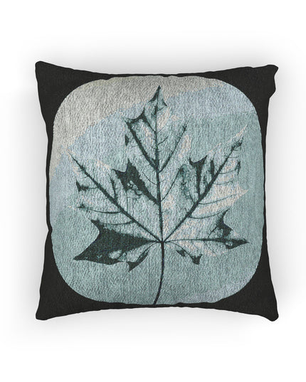 Tif Green Maple Leaf Woven Pillow, 17" x 18"