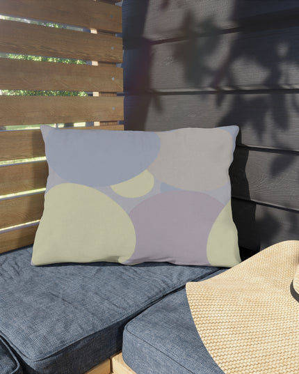 Pastel Soft Blue and Soft White Patches 20" x 14" Outdoor Pillow