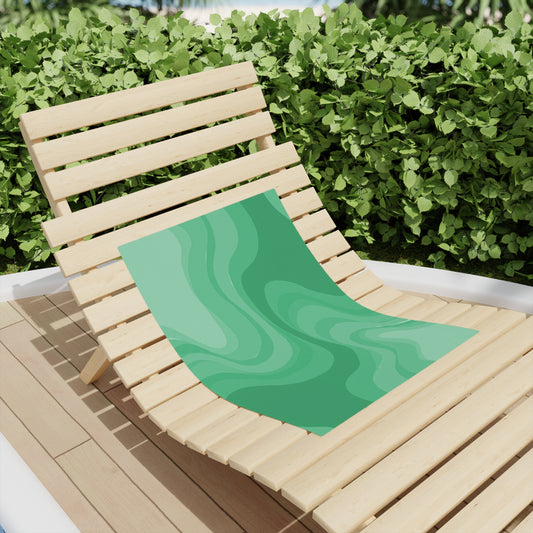 Mint Green Wavey Beach Towel, 18" x 27"