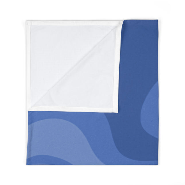 Deep Blue Wavey Baby Swaddle 30″×40″ Blanket