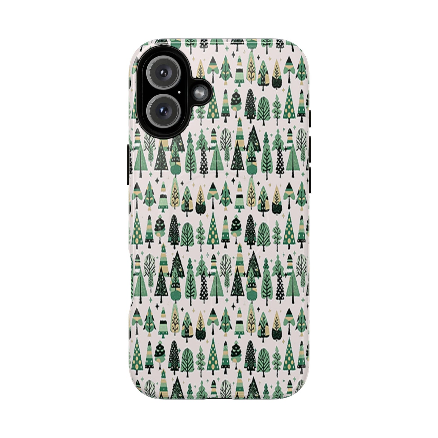 Mini Vintage Green Trees Iphone 16 Plus Tough Magnetic Cases