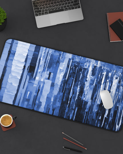 Striped Deep Blue 16" x 32" Desk Mat