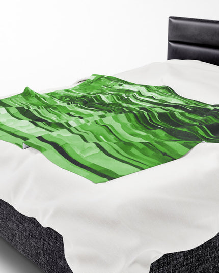 Striped Mint Pastel Velveteen Plush Blanket, 50" x 60"