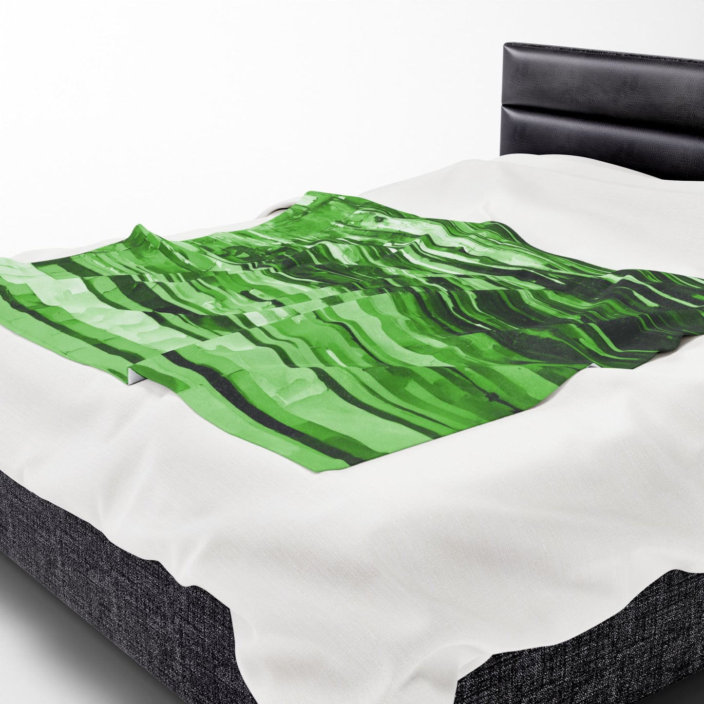 Striped Mint Pastel Velveteen Plush Blanket, 50" x 60"