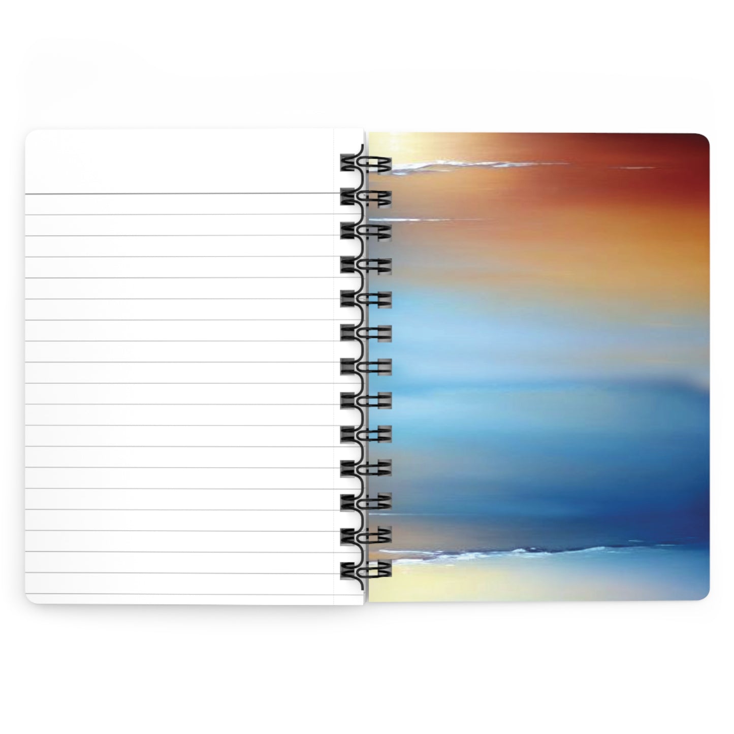 Blue Sea Red Orange Fog Spiral Bound Journal, 5" x 7" 150 pages