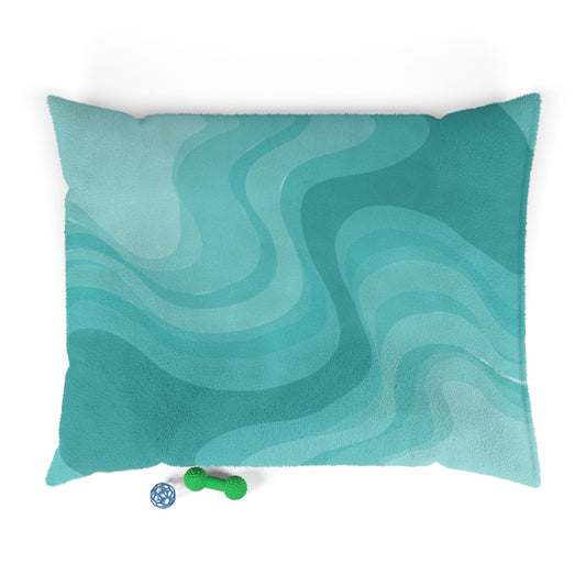 Tif Green Wavey 50" × 40" Pet Bed