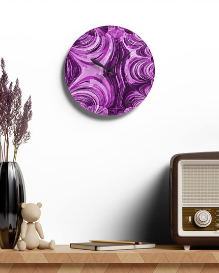 Uzi Spiral Powder Lavender Acrylic Wall Clock, Round or Square, 10.75" x 10.75"