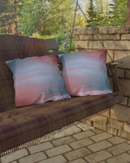 Gray Sea Pink Fog 20" x 20" Outdoor Pillow