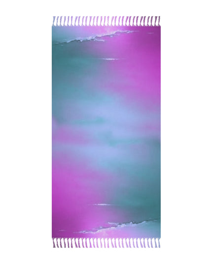 Dark Blue Green Sea Purple Fog 38" × 81" Boho Beach Cloth