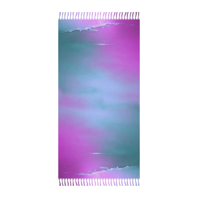 Dark Blue Green Sea Purple Fog 38" × 81" Boho Beach Cloth