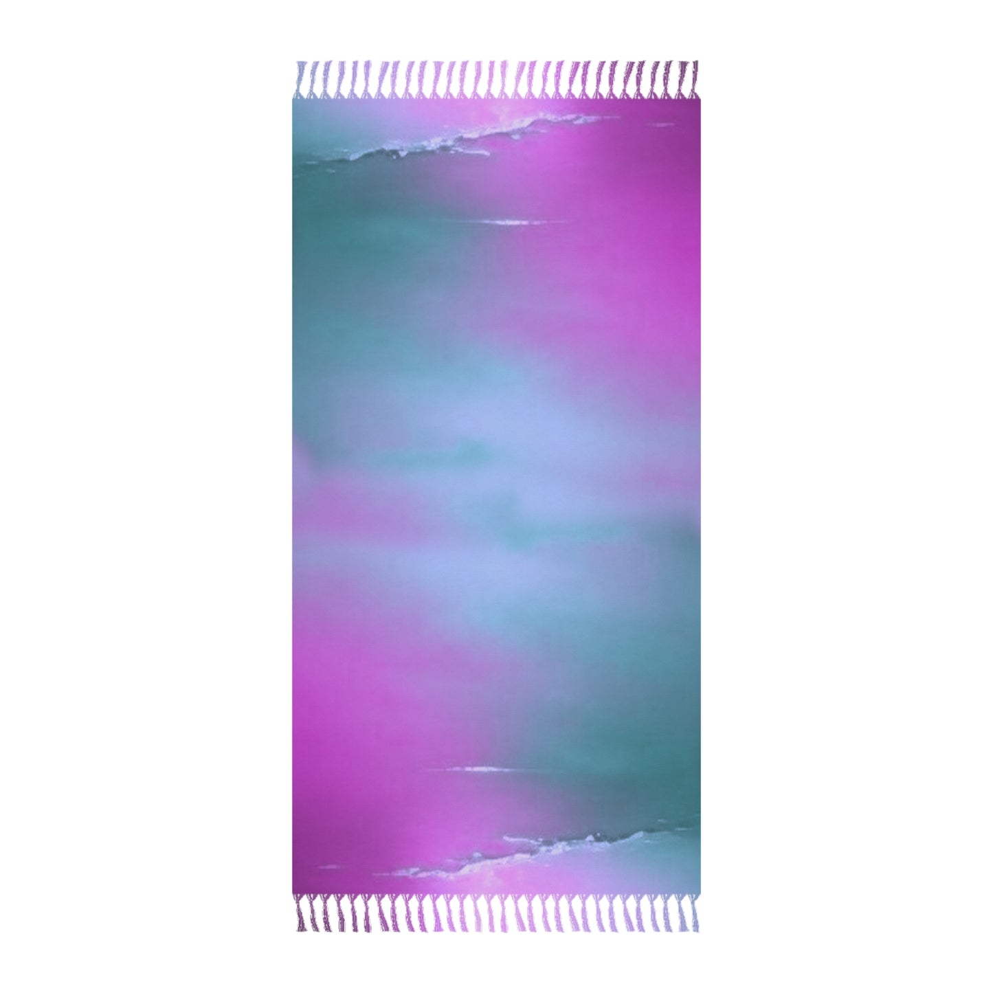 Dark Blue Green Sea Purple Fog 38" × 81" Boho Beach Cloth