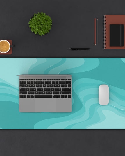 Tif Green Wavey 16" x 32" Desk Mat