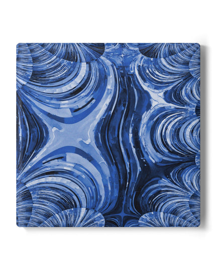 Uzi Spiral Deep Blue 4" x 4" Square Ceramic Coaster