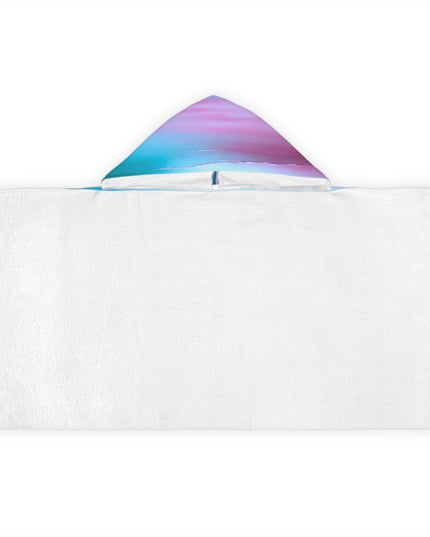 Dark Blue Green Sea Purple Fog Youth Hooded Towel, 24" x 48"