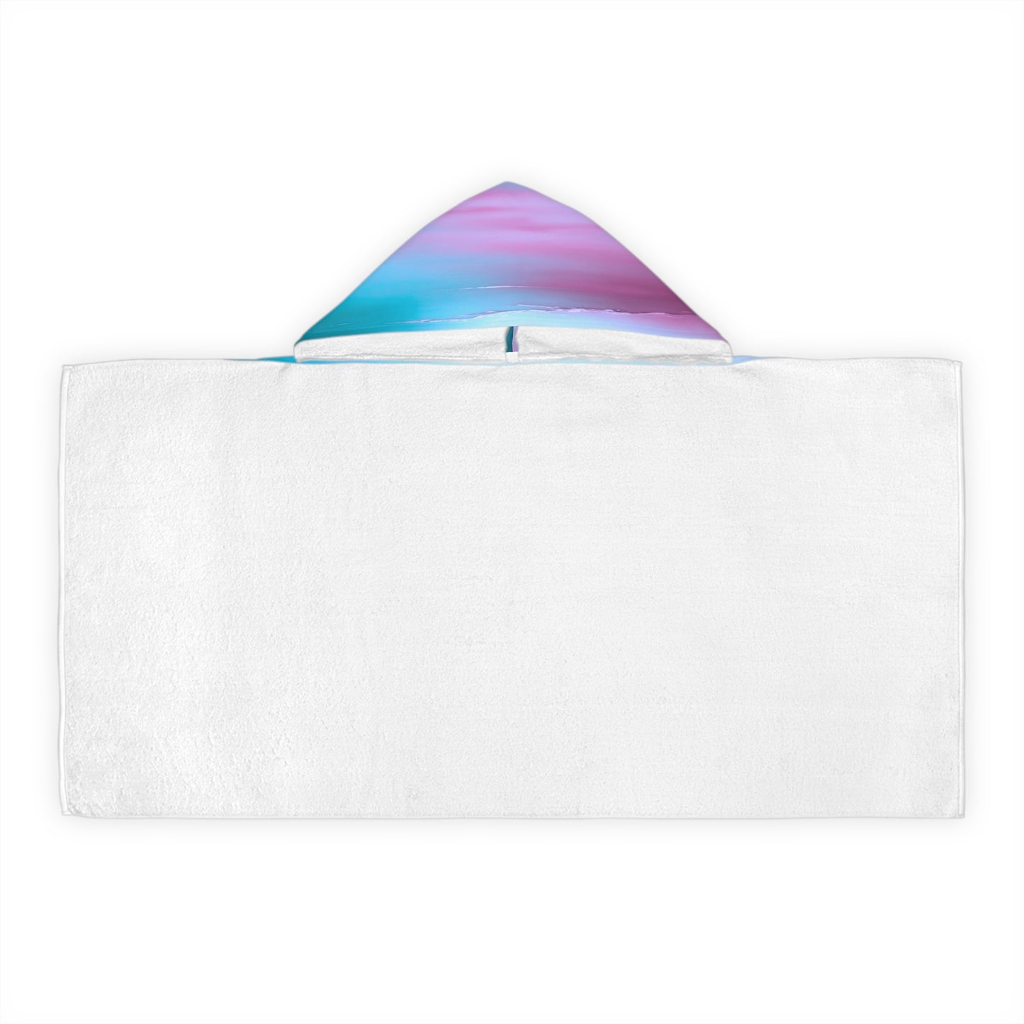 Dark Blue Green Sea Purple Fog Youth Hooded Towel, 24" x 48"