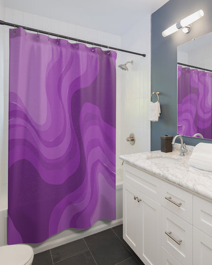 Wavey Purple Wavey Shower Curtains, 71" x 74"