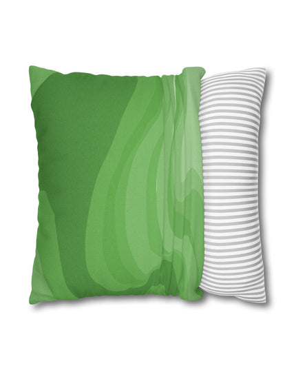Greenie Meanie Wavey Spun Polyester Square Pillowcase, 14" x 14"