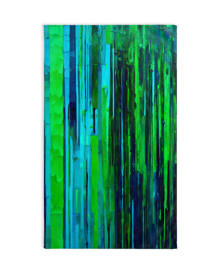 Striped Blue Green Hand Towel, 16" x 28"