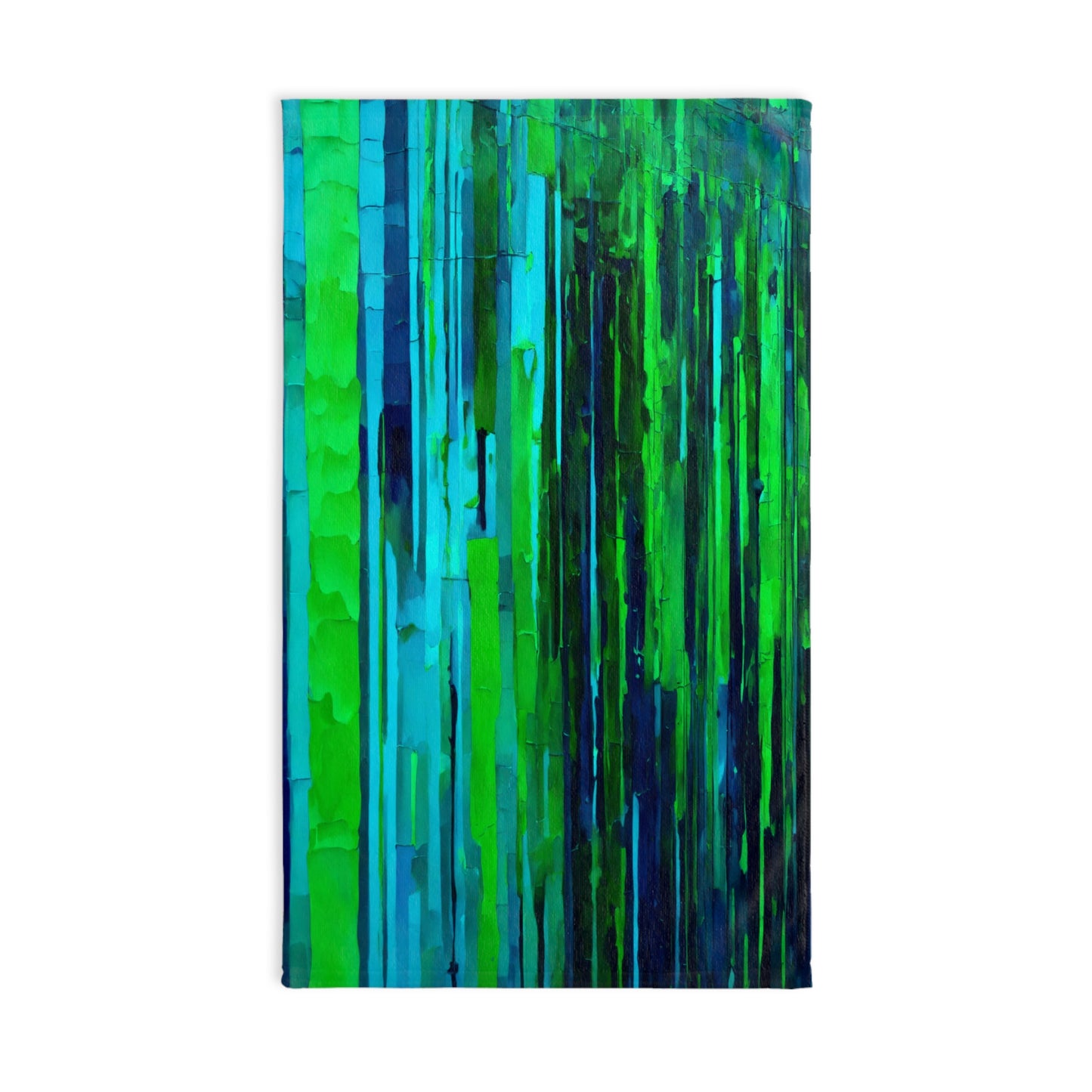 Striped Blue Green Hand Towel, 16" x 28"