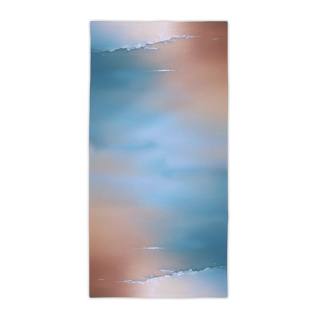 Blue Sea Peach Fog Beach Towel, 30" x 60"