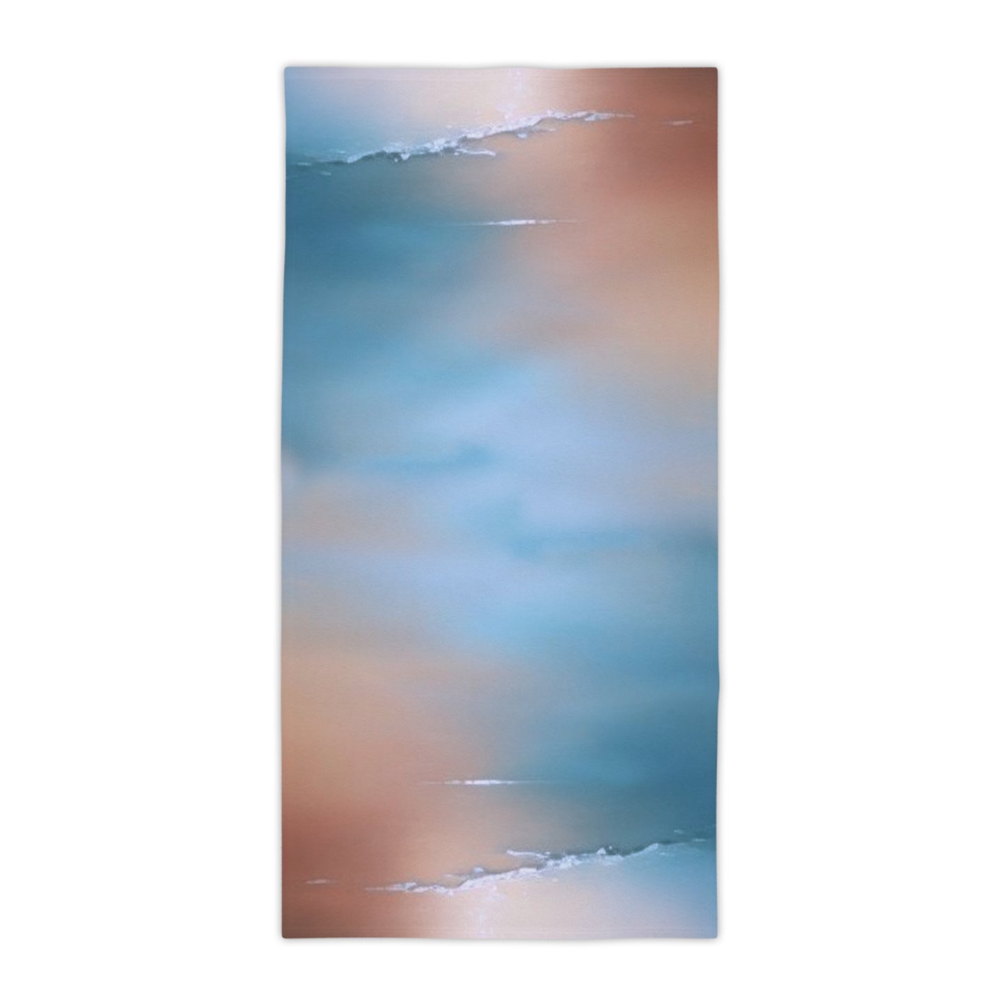 Blue Sea Peach Fog Beach Towel, 30" x 60"