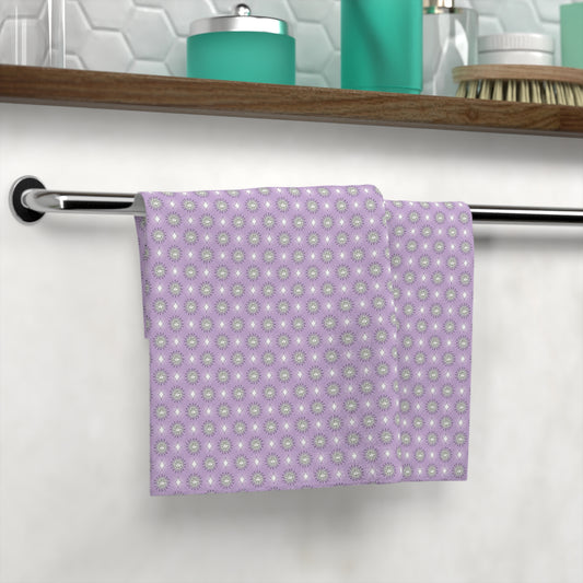 Lavender Star-crossed Bodies Face Towel, 13" x 13"