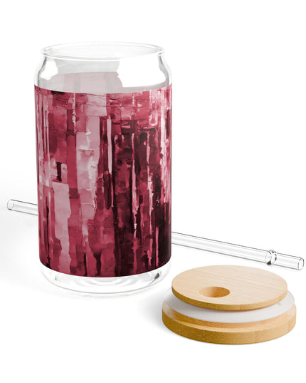 Striped Ruby Sipper Glass, 16oz
