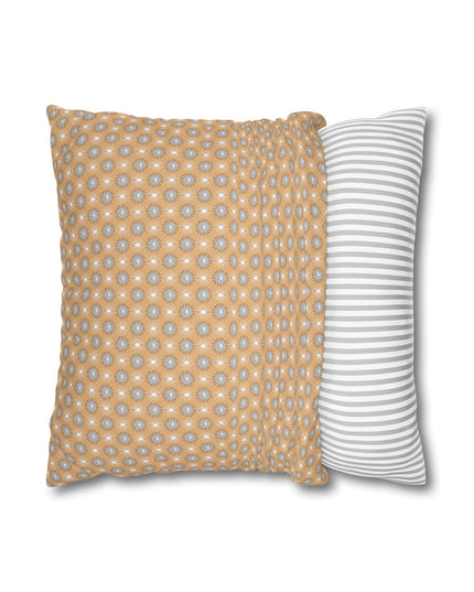 Tan Sunset Star-crossed Bodies Spun Polyester Square Pillowcase, 14" x 14"