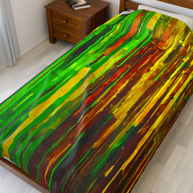 Striped Beta Velveteen Plush Blanket, 60" x 80"