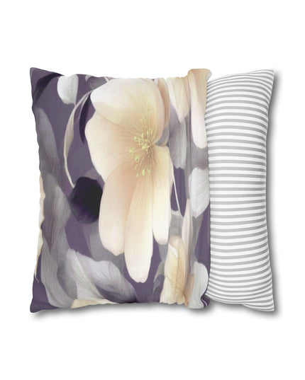 White Blush Floral Bunch Spun Polyester Square Pillowcase, 14" x 14"