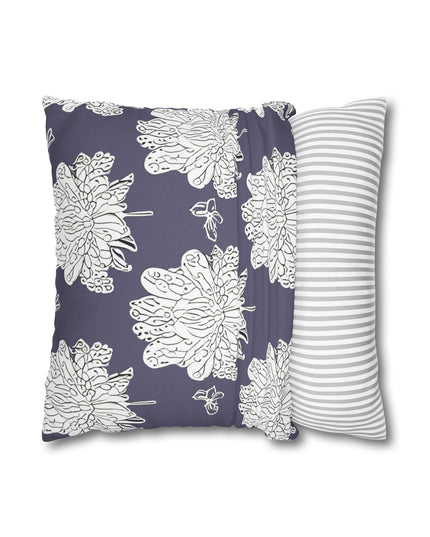 White Floral Butterflies Spun Polyester Square Pillowcase, 14" x 14"