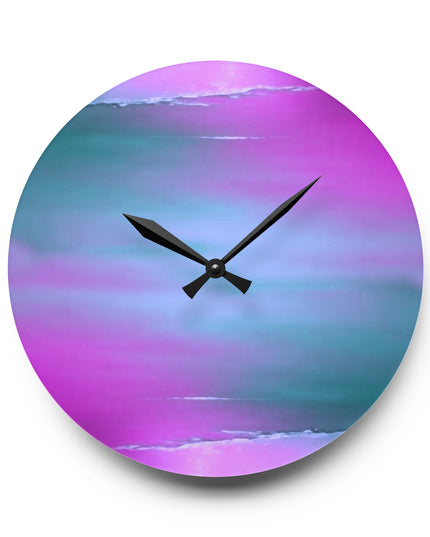 Dark Blue Green Sea Purple Fog Acrylic Wall Clock, Round or Square, 10.75" x 10.75"