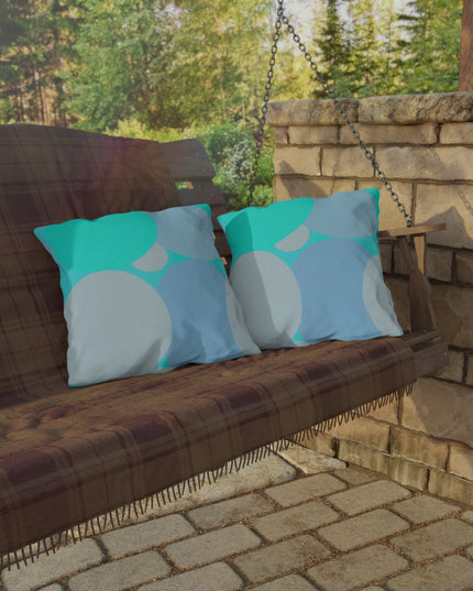 Pastel Tan and Tif Patches 18" x 18" Outdoor Pillows