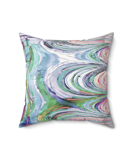 Uzi Spiral Pastels Faux Suede Square Pillow,  16" x 16"