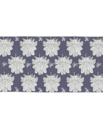 White Floral Butterflies Beach Towel, 30" x 60"
