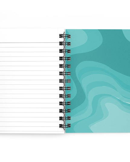 Tif Green Wavey Spiral Bound Journal, 5" x 7" 150 pages
