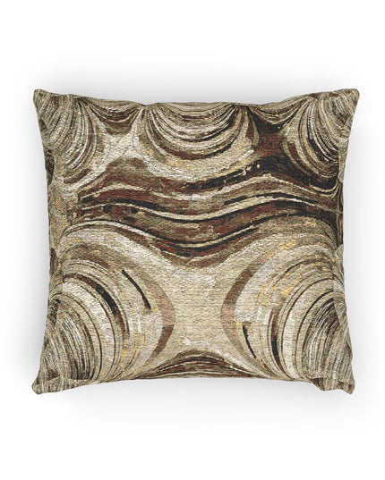Uzi Spiral Light Brown Woven Pillow, 17" x 18"