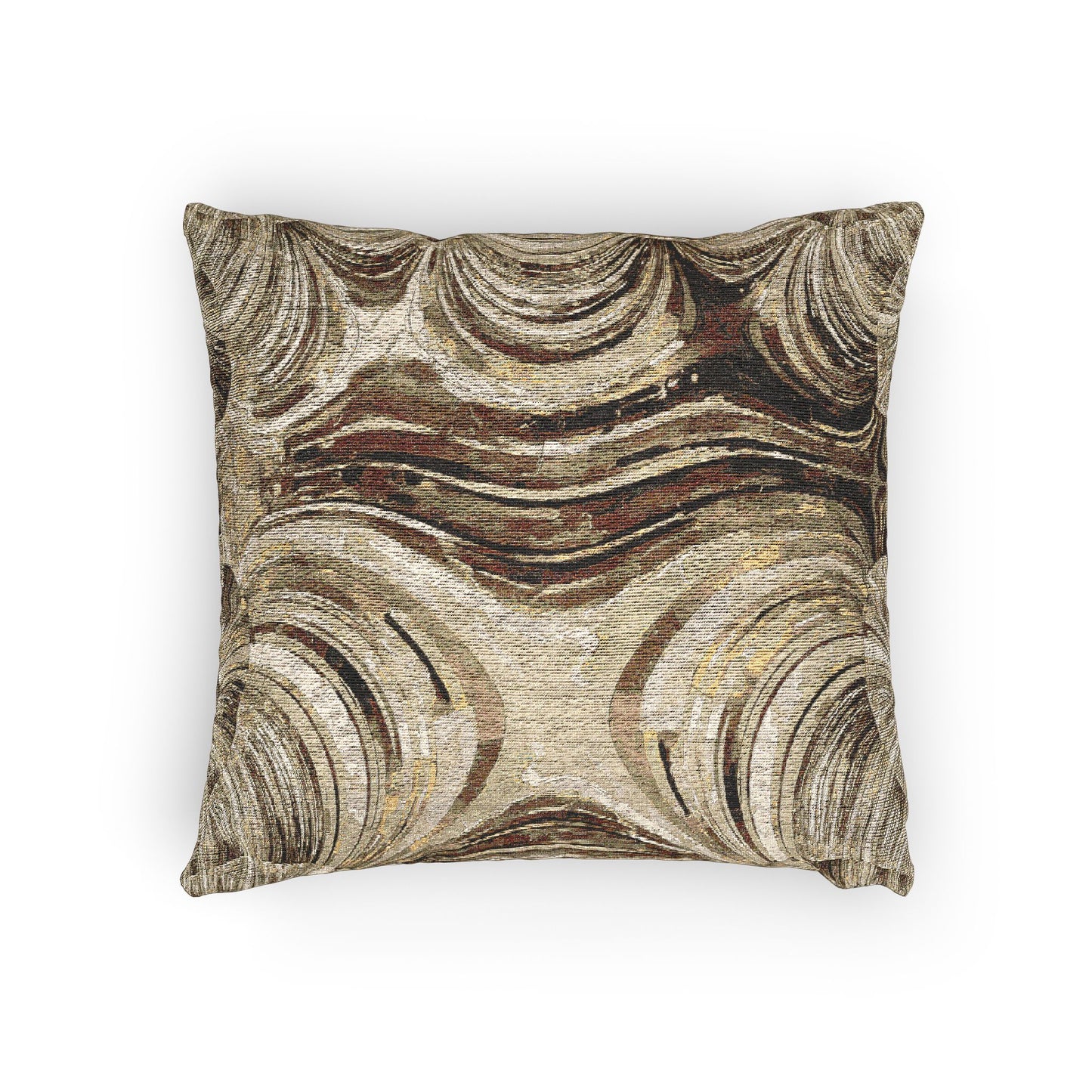 Uzi Spiral Light Brown Woven Pillow, 17" x 18"