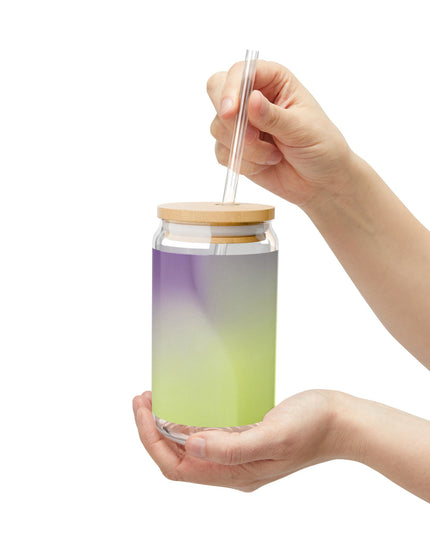 Purple Golden Fade Sipper Glass, 16oz