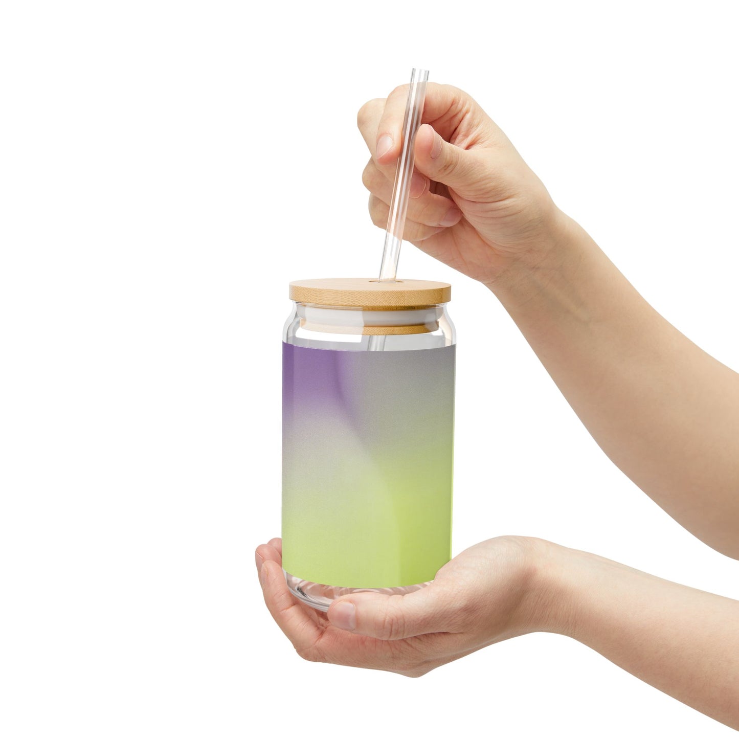 Purple Golden Fade Sipper Glass, 16oz