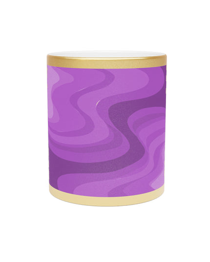 Wavey Purple Wavey 11 oz Metallic Mug (Silver\Gold)