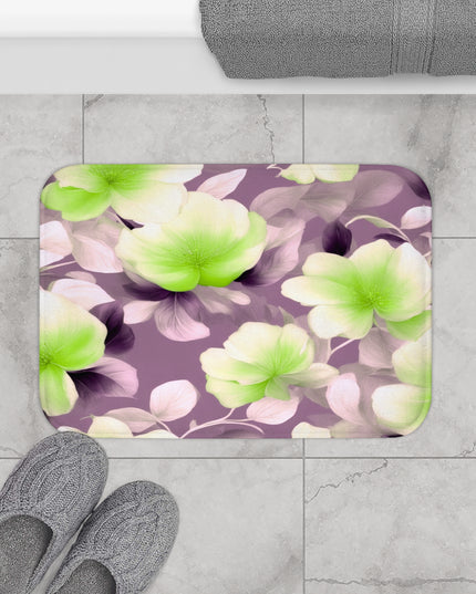 Lime Lavender Floral Bunch 24" x 17" Bath Mat