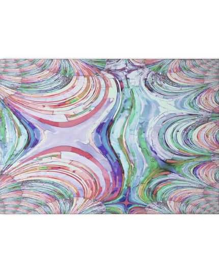 Uzi Spiral Pastels 8" x 11" Glass Cutting Board