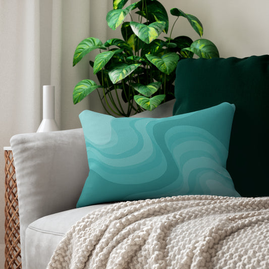 Tif Green Wavey Spun Polyester Lumbar Pillow, 20" x 14"