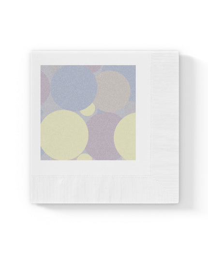 Pastel Soft Blue and Soft White Patches White Coined Napkins, 4.8" x 4.8"