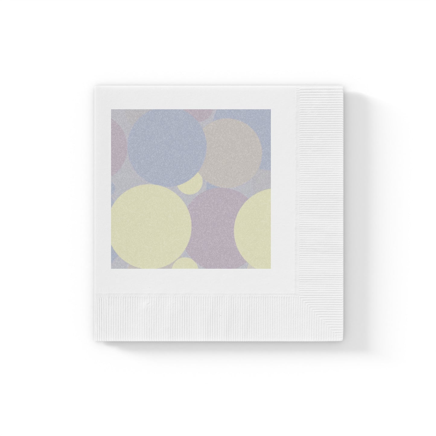 Pastel Soft Blue and Soft White Patches White Coined Napkins, 4.8" x 4.8"