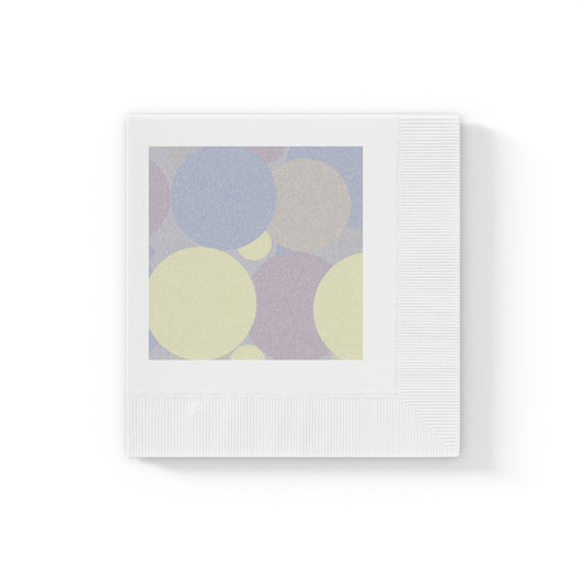 Pastel Soft Blue and Soft White Patches White Coined Napkins, 4.8" x 4.8"